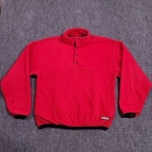 Vtg 90s‎ Russell Athletic Mens L Blank T-Snap Button Fleece Pullover Sweater USA